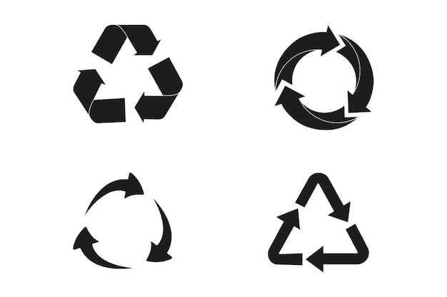 Set of circle arrows. Vector elements. Black loading symbol.