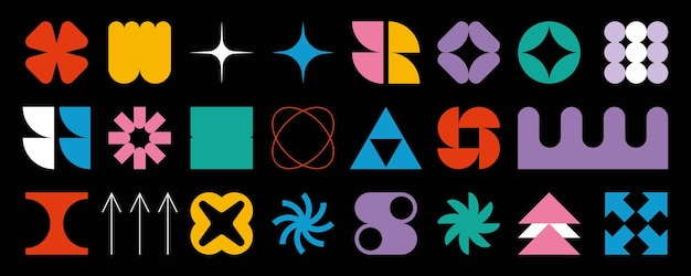 set of colorful geometric shape graphic design abstract geometric forms geometric elements