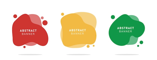set of colorful modern flat abstract liquid blob banner