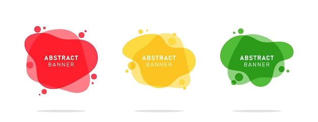 set of colorful modern flat abstract liquid blob banner