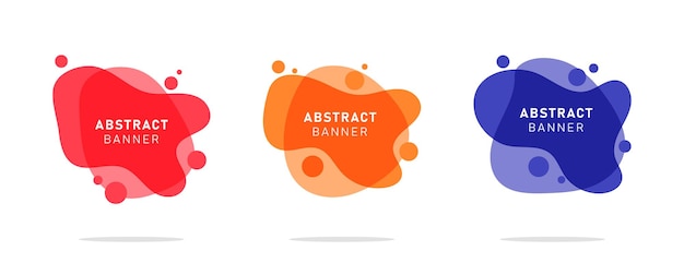 set of colorful modern flat abstract liquid blob banner