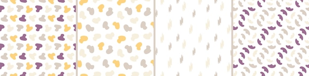 Set of colorful seamless patterns Bright abstract shapes