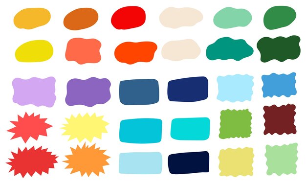 set of colorful text boxes with handdrawn frames