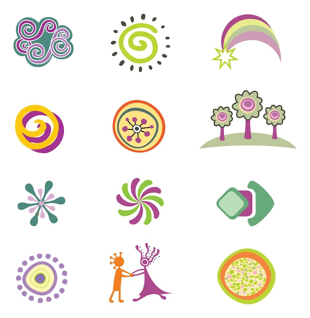 Set of colorful vector design elements