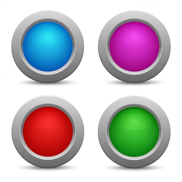 Set of colorful web buttons