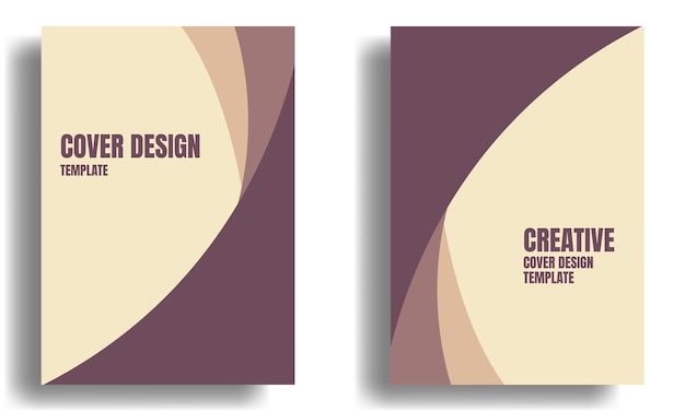 Set of cover design with hand drawn shapes in pastel color