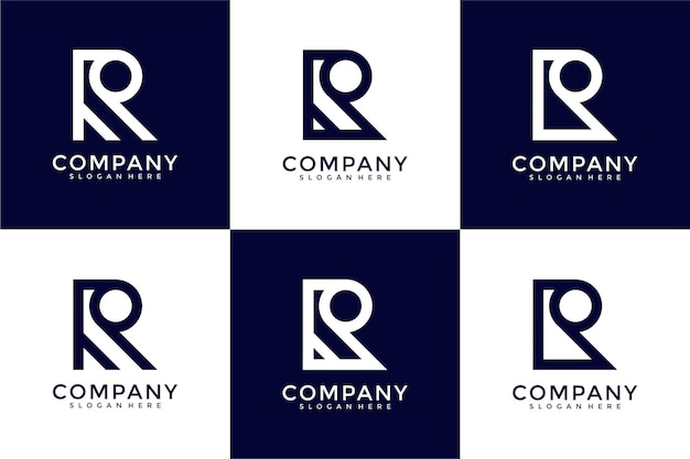 Set of creative abstract letter r logo design collection