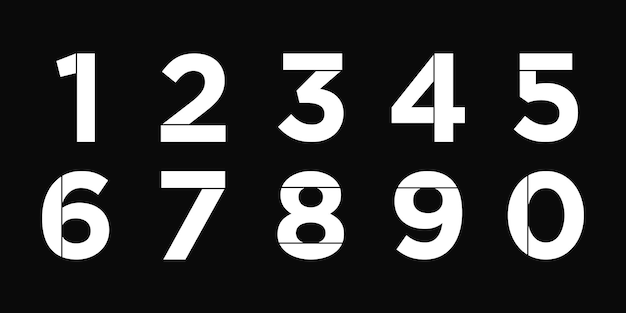 Set of creative number 1 to 0 logo designs abstract number logo Premium Vector