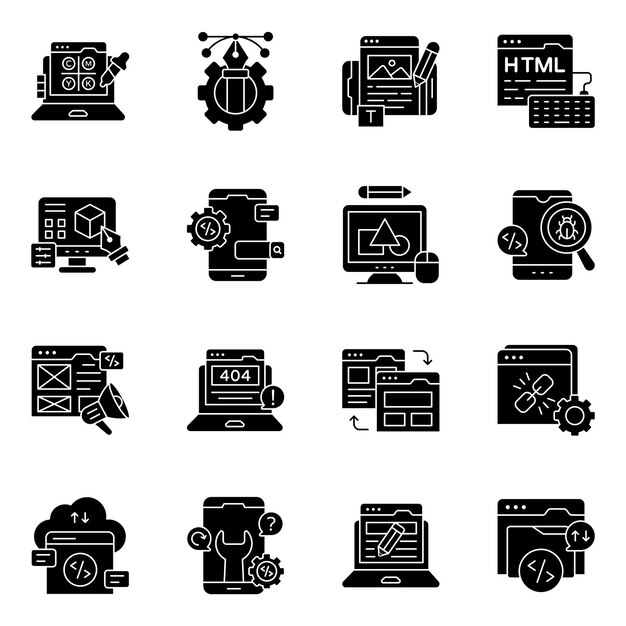 Set of Creativity Glyph Icons