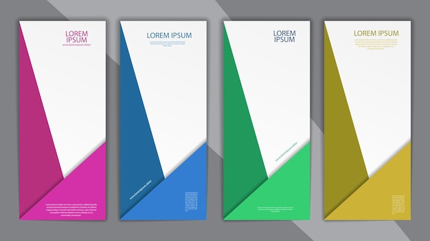 Set of dark banners with geometric shapes Vector illustration for printed products banners posters flyers posters and title pages