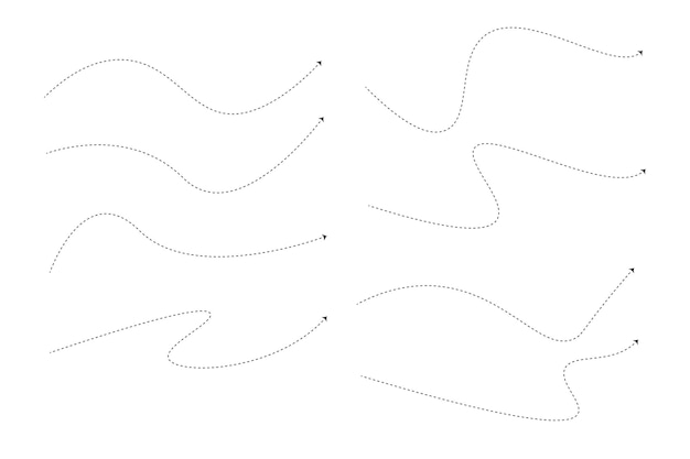 set of dashed line arrows