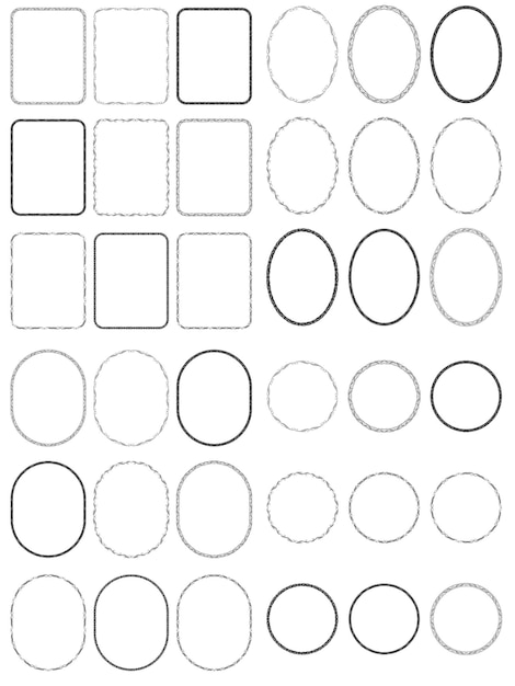 Set of Decorative vintage corner round shape frames and borders