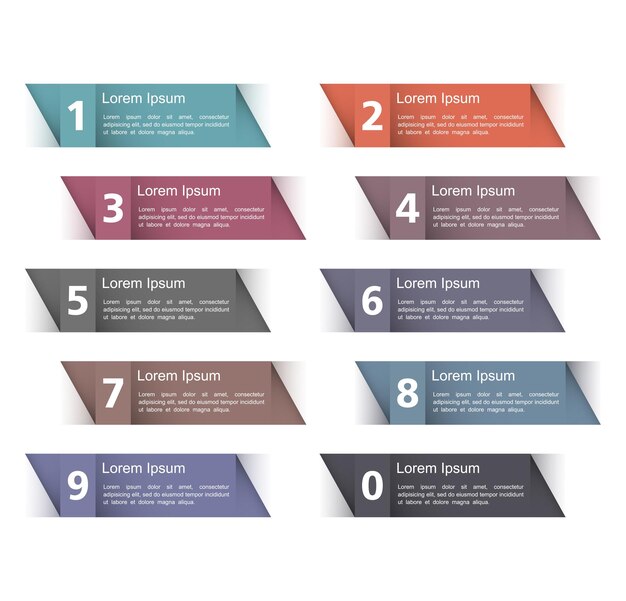 Set of design elements with numbers vector eps10 illustration