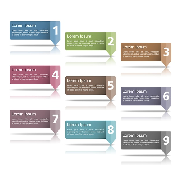 Set of design elements with numbers vector eps10 illustration