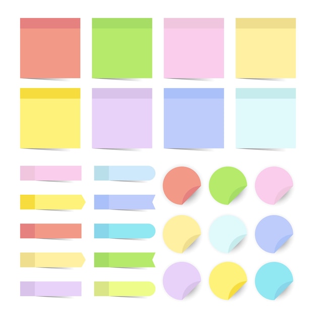 set of different 3d colored tapes sticky note