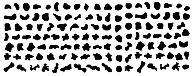Set of different blotch shapes Random abstract liquid shapes round abstract organic elements
