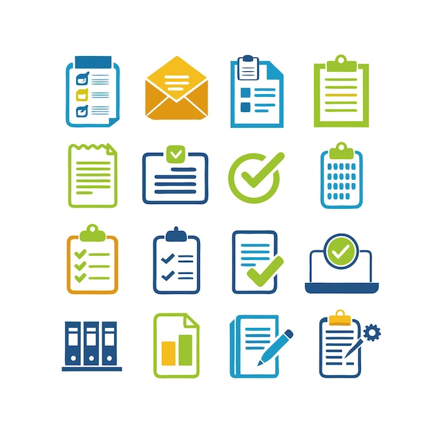 Set of document icons