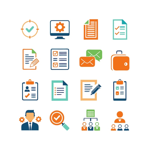 Set of document icons