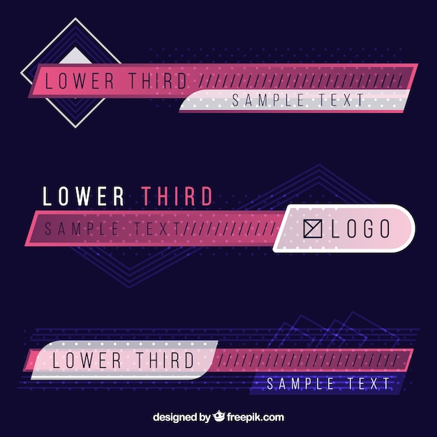 Set of elegant lower thirds