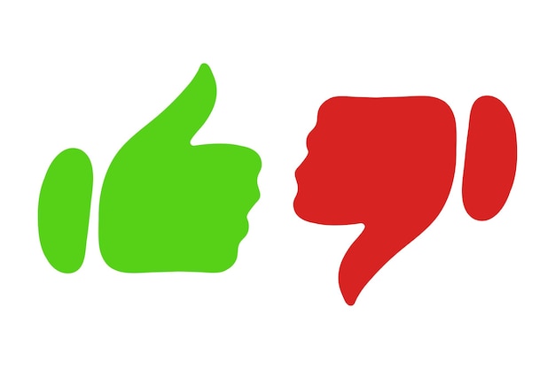 set of fingers illustration cancellation refusal negative confirmation consent choice evaluation sign questionnaire report list newsletter vector icon for business and advertising