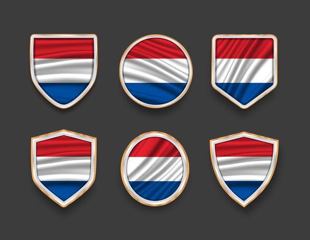 set of flags in frames with various frame shapes