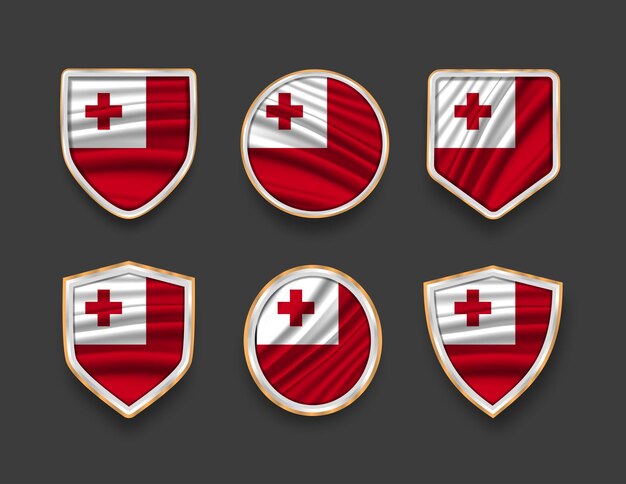 set of flags in frames with various frame shapes