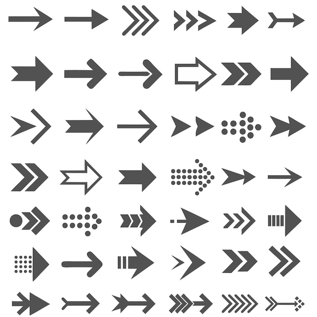 set of flat direction arrows pack of Arrows set icons arrow symbols and arrow sign vector collection