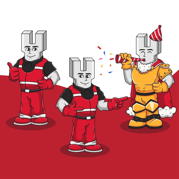Vektör set of fun wrench mascot concept illustration in flat design
