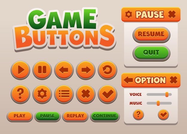 Set of Game UI Elements for Video Game Development