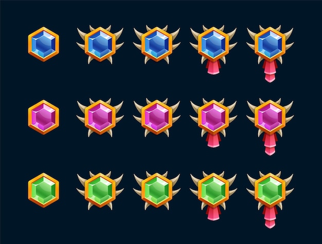 set of gemstones with metallic adornment and thorns