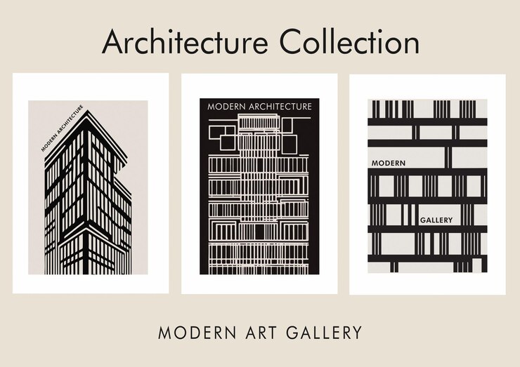 Vektor set of geometric art architecture collection bauhaus style art