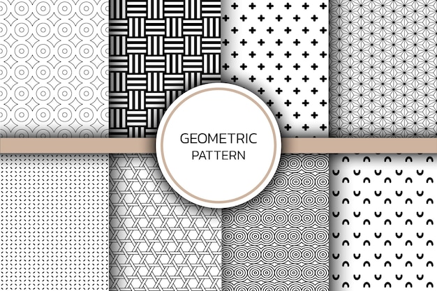set of geometric pattern background abstract geometric background