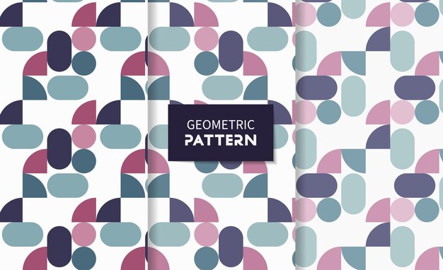 set of geometric seamless patterns in different colors vector
