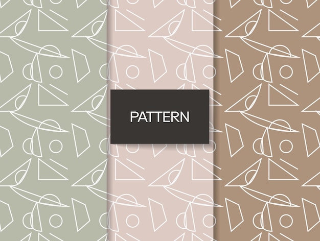Set of geometric seamless patterns in different colors Vector