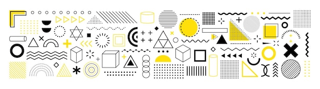 Set of geometric shapes. Collection of vector geometric shapes. retro elements, vintage, advertising