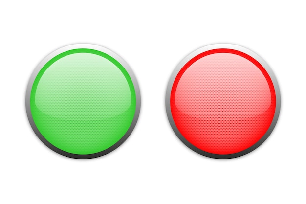 set of glossy buttons isolated on white