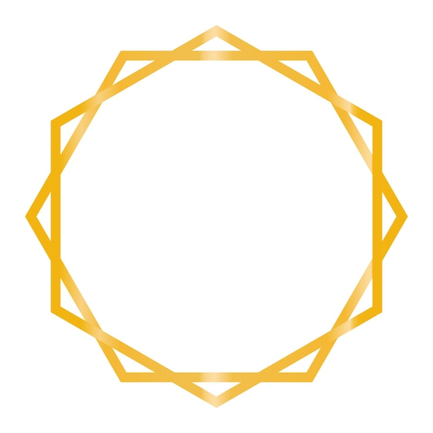 Set of gold frame isolated on white bg Vector illustration