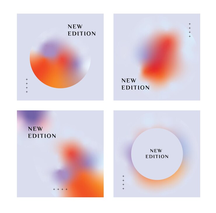 Vektör set of gradient new edition ports backgrounds for social media
