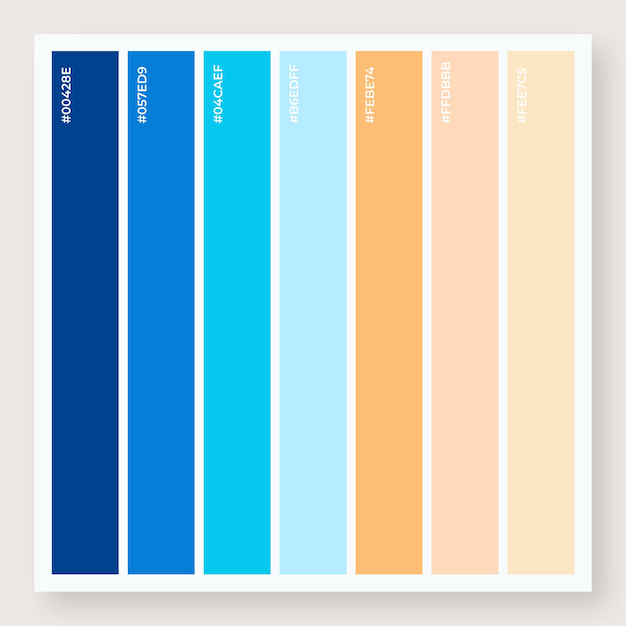 Set of gradients bright smooth pastel gradient colors Royal blue light sky blue pale turquoise azur