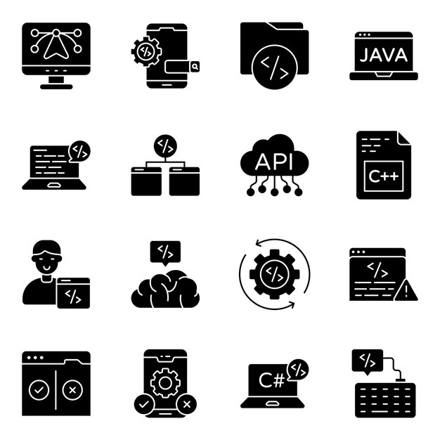 Set of Graphic Designing Solid Icons