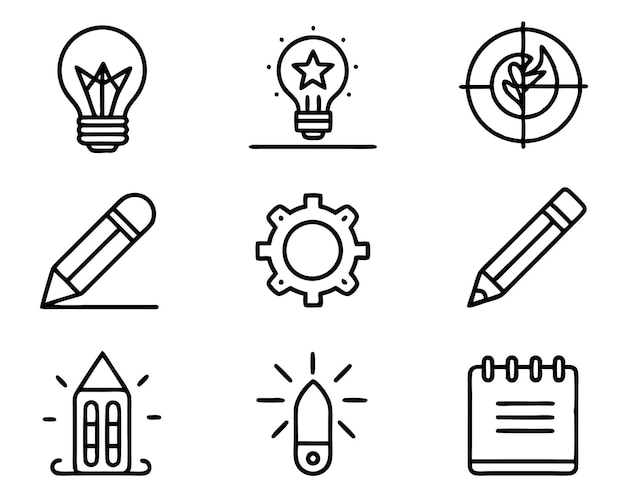 set of graphics design icon illustration creative digital art line abstract background