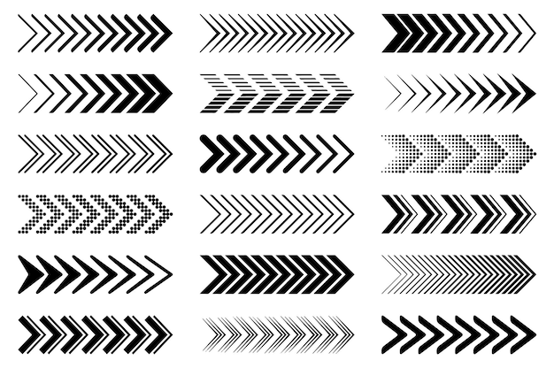 set of green arrows vector design elements different shapes digital art abstract shapes elements