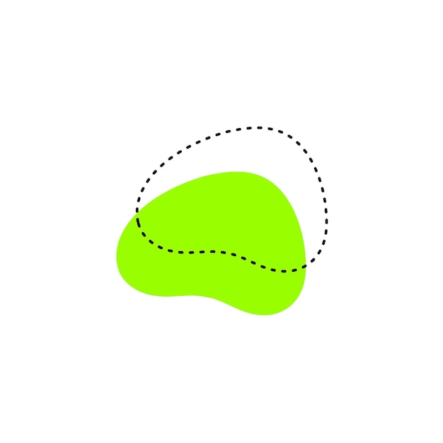 set of green blobs with dotted lines vector