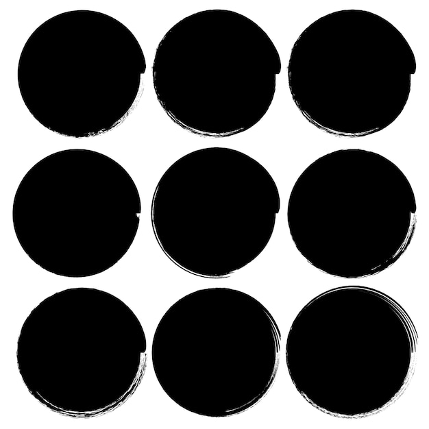 Set of grunge circles, Grunge round shapes.