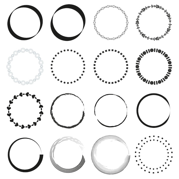 Set of grunge circles Vector illustration EPS 10 Stock image