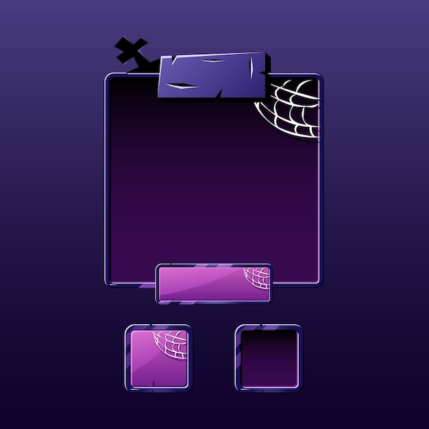 Set of halloween board pop up for gui asset elements