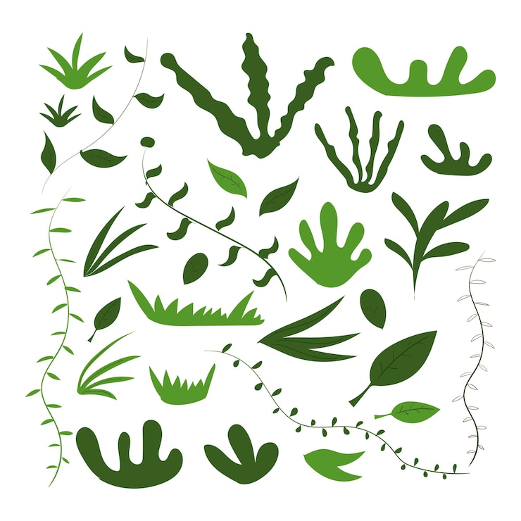 Vektör set of hand drawn abstract shape in doodle style