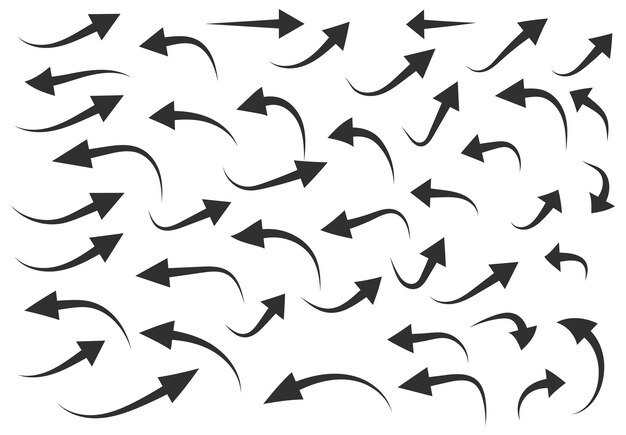 Set of hand drawn arrow illustration collection