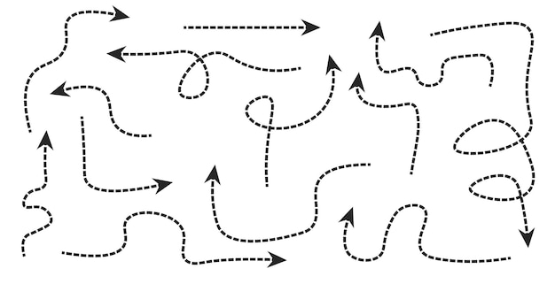 set of hand drawn arrow vector