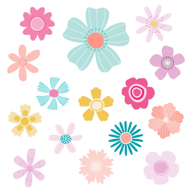 Set of hand drawn floral illustrations